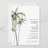 Invitation Palm Tree Tropical | Mariage simple minimal (Devant)