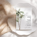 Invitation Palm Tree Tropical | Mariage simple minimal<br><div class="desc">Plages de sable et brise chaude sont ce que ce design est tout. Célébrez votre thème de mariage tropical avec notre design simple et minimal de palmiers. Ce design est entièrement personnalisable et dispose d'un arrière - plan coloré à l'arrière - si vous recherchez une fonction photo, visitez notre collection...</div>