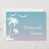 Invitation Palm tree tropical plage mariage dîner de répétiti (Devant)
