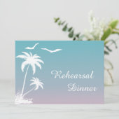 Invitation Palm tree tropical plage mariage dîner de répétiti (Debout devant)