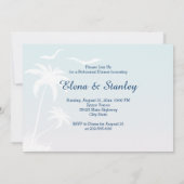 Invitation Palm tree tropical plage mariage dîner de répétiti (Dos)