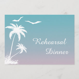 Invitation Palm tree tropical plage mariage dîner de répétiti