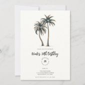 Invitation Palm Tree Tropical Rustic Coastal Anniversaire (Devant)
