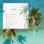 Invitation Palm Trees Tropical Square Wedding