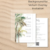 Invitation Palm Trees Vellum moderne Arrière - plan Mariage