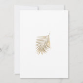 Invitation Palm Tropical Feuille Golden Sepia Motif Mariage (Dos)