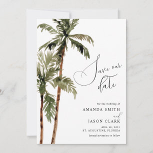 Invitation Palm Tropical Island Minimal Beach Enregistrer La