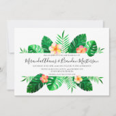 Invitation Palm Tropical moderne Feuille Mariage Floral (Devant)