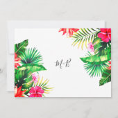 Invitation Palm Tropical moderne Feuille Mariage Floral (Dos)