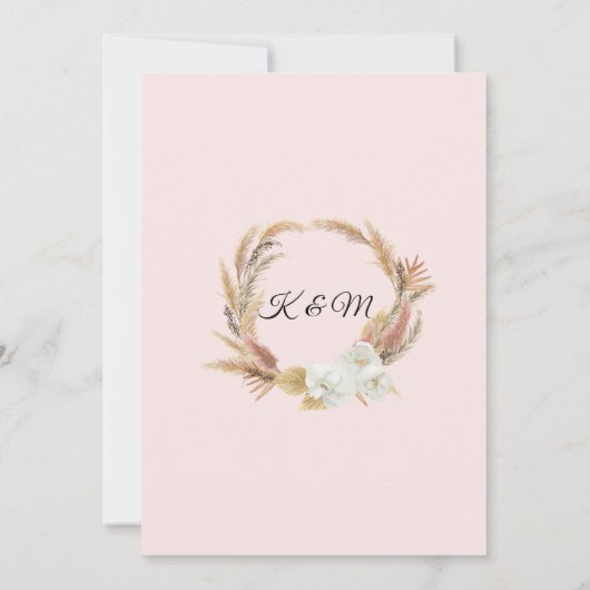 Invitation Palm Tropical Pampas Végétal Flux Flexible (Dos)