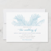 Invitation Palm Turquoise Feuilles Tropical Beach Wedding (Devant)