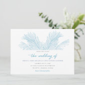 Invitation Palm Turquoise Feuilles Tropical Beach Wedding (Debout devant)