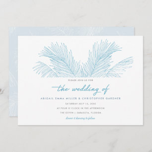 Invitation Palm Turquoise Feuilles Tropical Beach Wedding