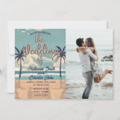 Invitation Palm Vintage Beach Mariage Photo (Devant)
