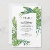 Invitation Palme de Monstera Tropical tout en un Mariage (Dos)