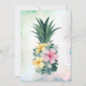 Invitation Palme d'été Quinceañera d'ananas à fleurs tropical (Dos)