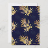 Invitation Palme d'or bleu tropicale Verdure Feuille (Dos)