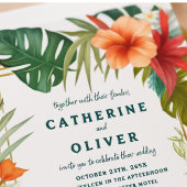 Invitation Palme Florale Exotique Mariage Tropical Garden