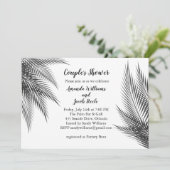 Invitation Palme noire et blanche classique Feuille Douche Co (Debout devant)