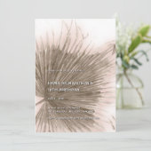 Invitation Palme rose Feuille botanique tropicale 16e anniver (Debout devant)