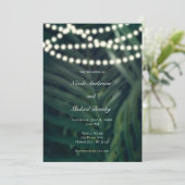Invitation Palme Tropical Vert foncé Feuilles & Mariage lumin (Debout devant)