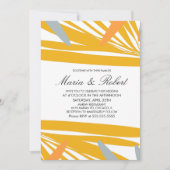 Invitation Palme tropicale d'été Abstrait Mariage gris jaune (Devant)