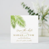 Invitation Palme tropicale Enregistrer la date (Debout devant)