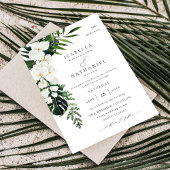 Invitation Palme tropicale et Mariage floral blanc 2 V2