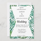 Invitation Palme tropicale exotique Feuille Mariage de verdur (Devant)