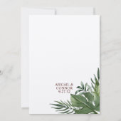 Invitation Palme tropicale exotique luxuriante Feuille cadre  (Dos)