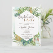 Invitation Palme Tropicale Feuille Bachelorette d'été (Debout devant)