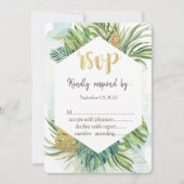 Invitation Palme tropicale Feuille été RSVP (Devant)