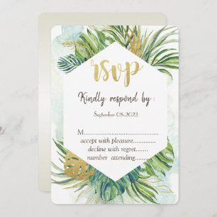 Invitation Palme tropicale Feuille été RSVP