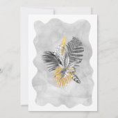 Invitation Palme tropicale Noir Blanc Or 60e anniversaire (Dos)