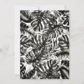 Invitation Palme tropicale noire et blanche Feuille douce 16 (Dos)