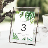 Invitation Palme tropicale sauvage 5x7" Numéro de tableau