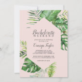 Invitation Palme tropicale sauvage | Blush Bachelorette Week- (Devant)