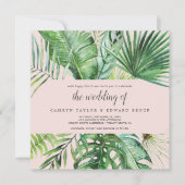 Invitation Palme tropicale sauvage | Mariage Carré flush (Devant)