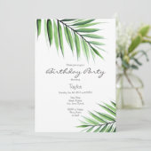 Invitation 'Palmes aquarelles' (Debout devant)