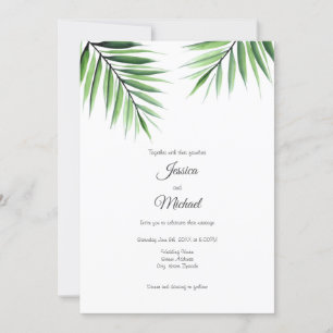 Invitation Palmes aquarelles