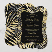Invitation Palmes d'or gris noir Diamond Anniversaire (Devant / Derrière)