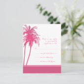 Invitation Palmes tropicales roses et blanches cha (Debout devant)