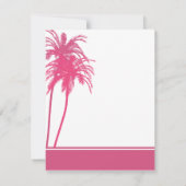 Invitation Palmes tropicales roses et blanches cha (Dos)