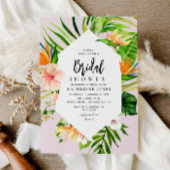 Invitation palmier à fleurs tropicale feuille nuptiale