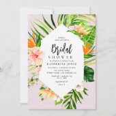 Invitation palmier à fleurs tropicale feuille nuptiale (Devant)