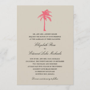 Invitation Palmier de corail   épousant