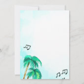 Invitation Palmier de fête de plage (Dos)