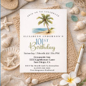 Invitation Palmier de la Plage 101e Anniversaire