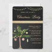 Invitation Palmier de Noël, Noir, Fête de Noël (Devant)