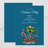Invitation Palmier de Noël tropical (Devant / Derrière)